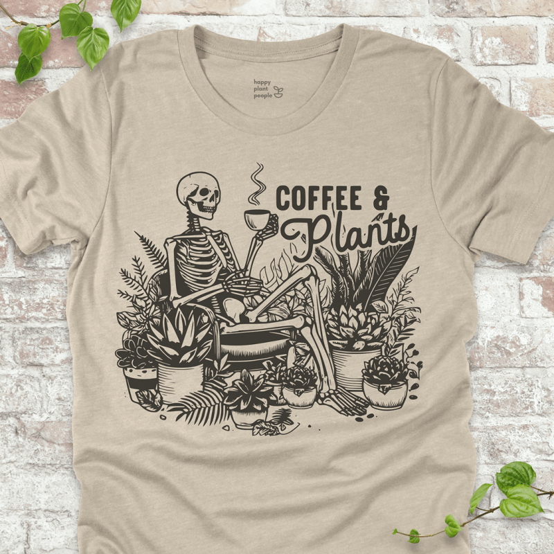 Coffee & Plants Skeleton T-Shirt
