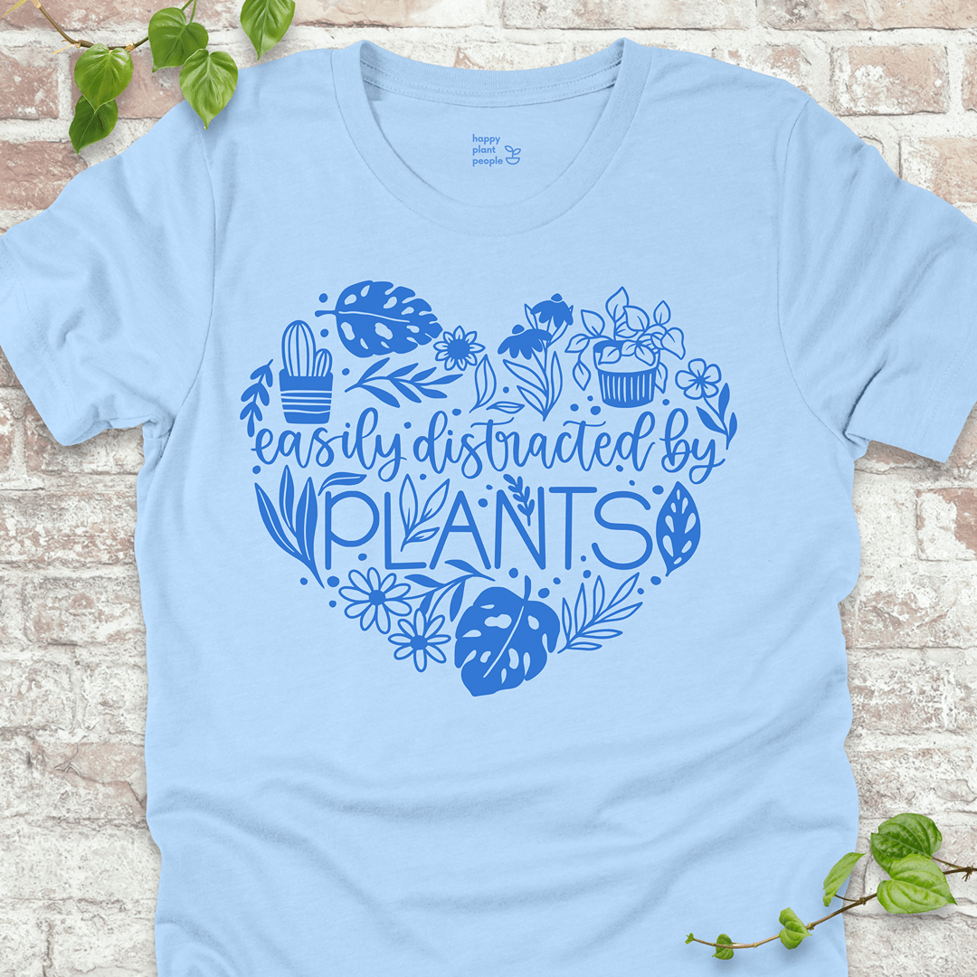 Easily Distracted by Plants Heart T-Shirt