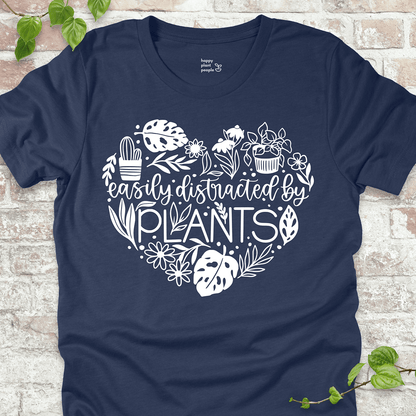 Easily Distracted by Plants Heart T-Shirt