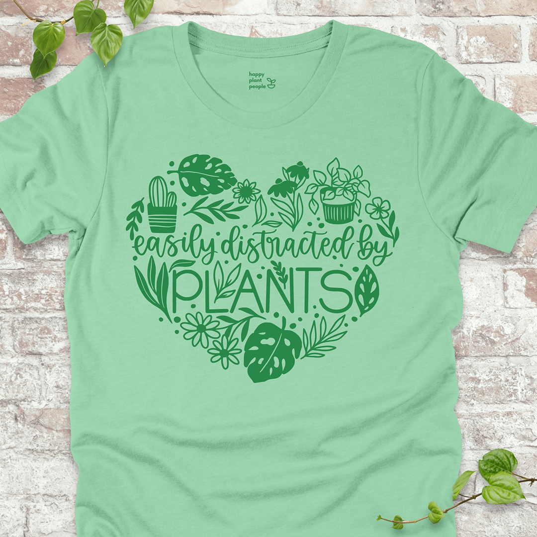 Easily Distracted by Plants Heart T-Shirt