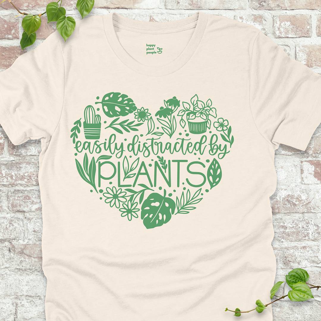 Easily Distracted by Plants Heart T-Shirt