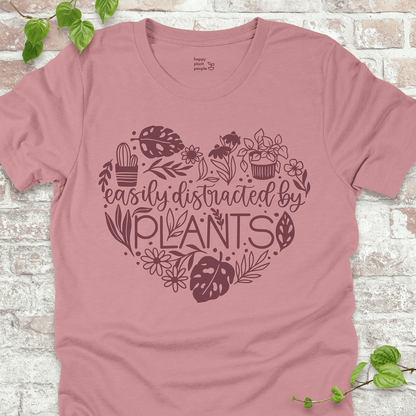 Easily Distracted by Plants Heart T-Shirt