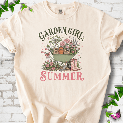 Garden Girl Summer Wheelbarrow T-Shirt