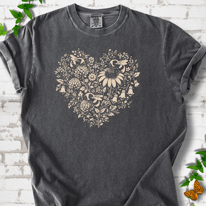 Bee Wildflower Heart T-Shirt