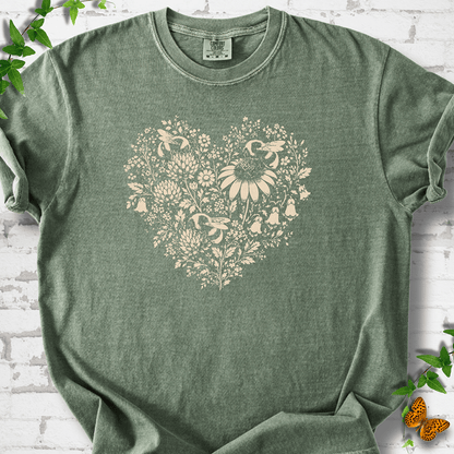 Bee Wildflower Heart T-Shirt