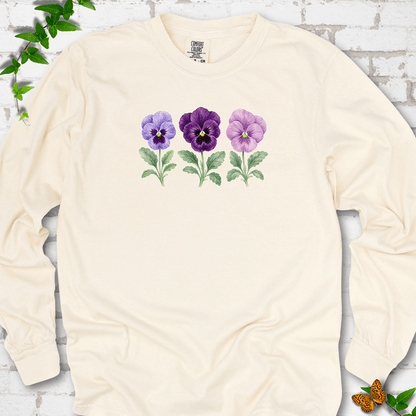 Vintage Pansies Long Sleeve T-Shirt