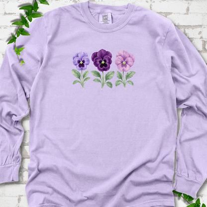 Vintage Pansies Long Sleeve T-Shirt
