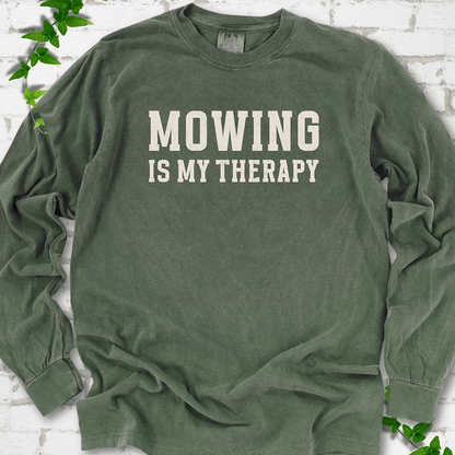 Mowing Is My Therapy LS T-Shirt