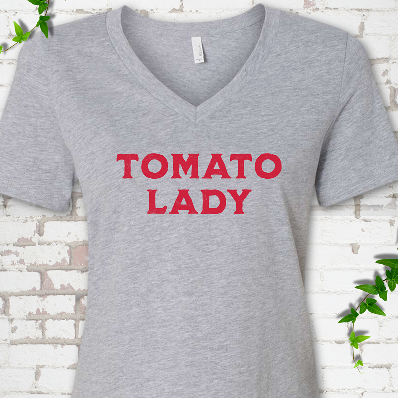Tomato Lady V-Neck T-Shirt