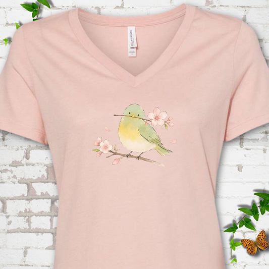 Cherry Blossom Buddy V-Neck T-Shirt