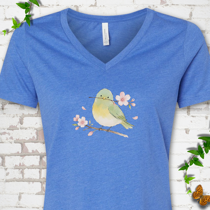 Cherry Blossom Buddy V-Neck T-Shirt