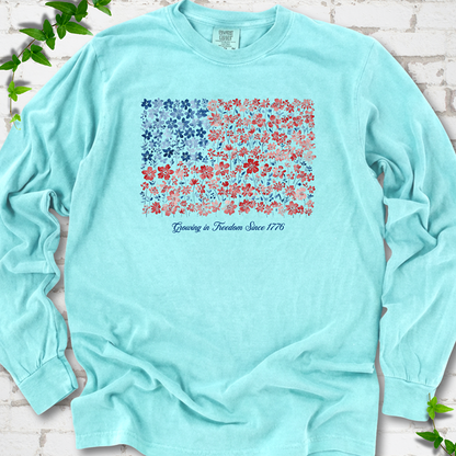 American Flag Wildflower LS T-Shirt