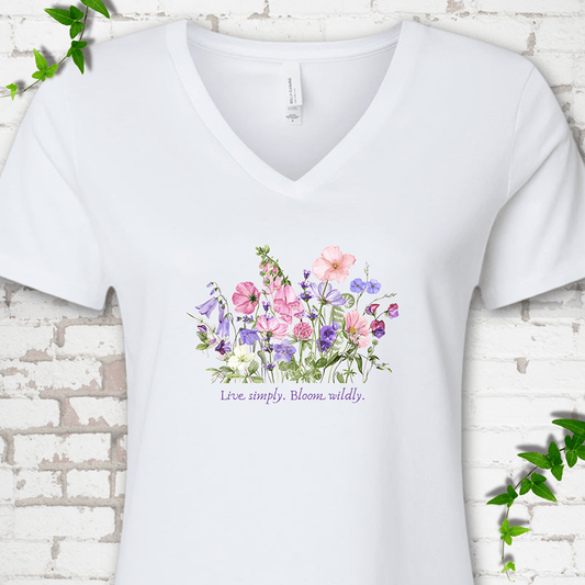 Bloom Wildly V-Neck Tee