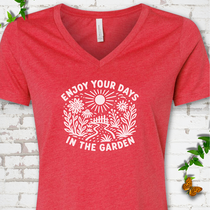 Gardening Days V-Neck T-Shirt