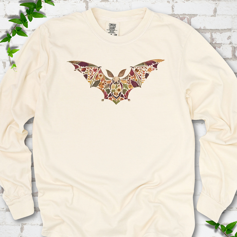 Pressed Flower Bat LS T-Shirt