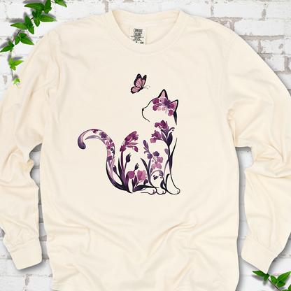 Floral Cat LS T-Shirt