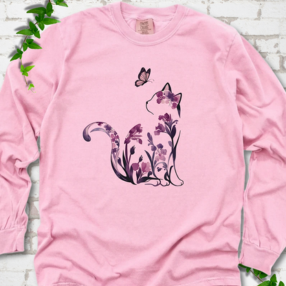 Floral Cat LS T-Shirt