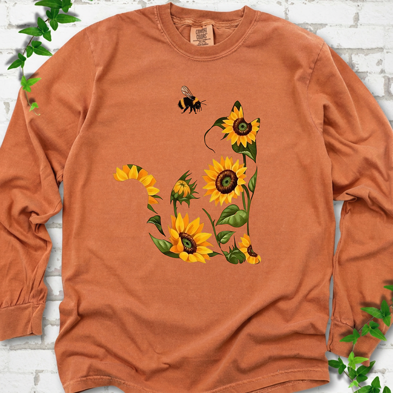 Sunflower Cat LS T-Shirt