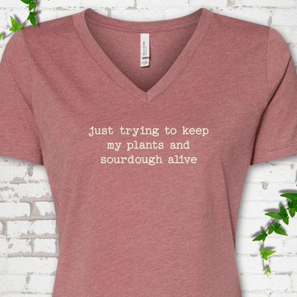 Plants & Sourdough V-Neck T-Shirt