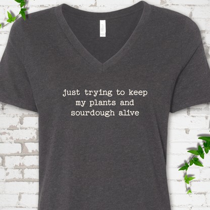 Plants & Sourdough V-Neck T-Shirt