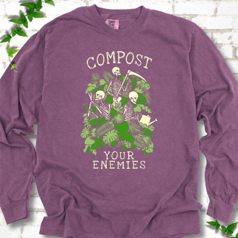 Compost Your Enemies Skeleton LS T-Shirt