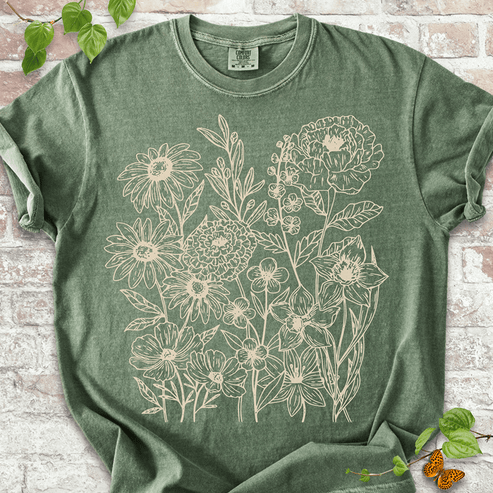 Wildflowers T-Shirt | Botanical Garden Lover Comfort Colors™ Tee ...