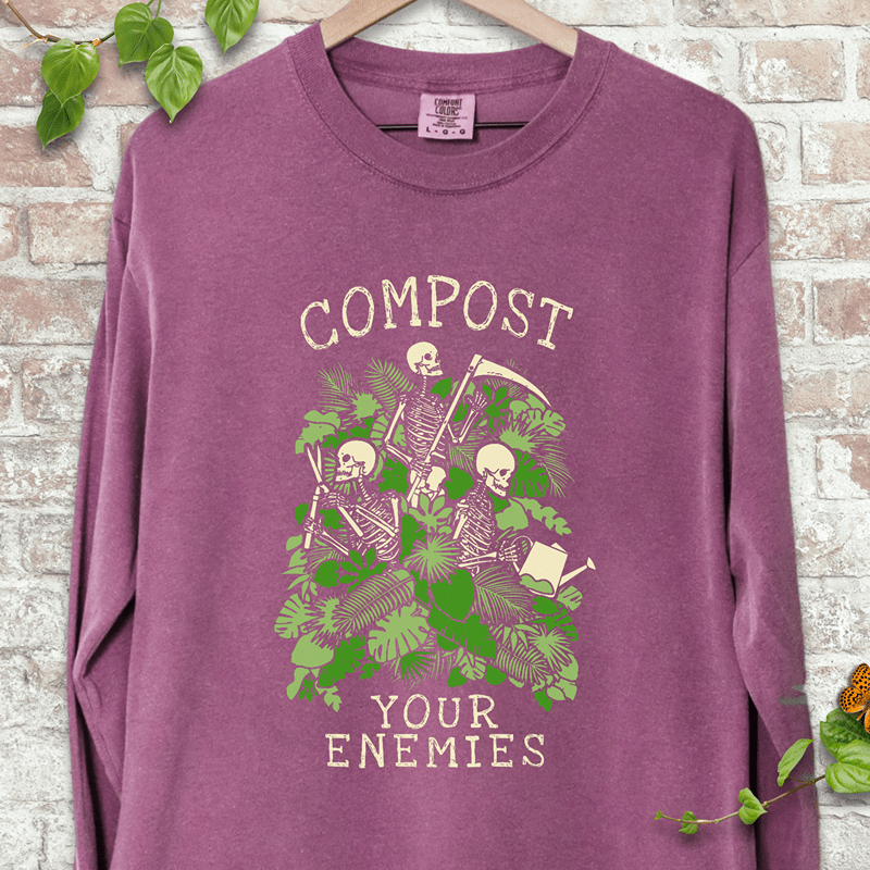 Compost Your Enemies Skeleton LS T-Shirt
