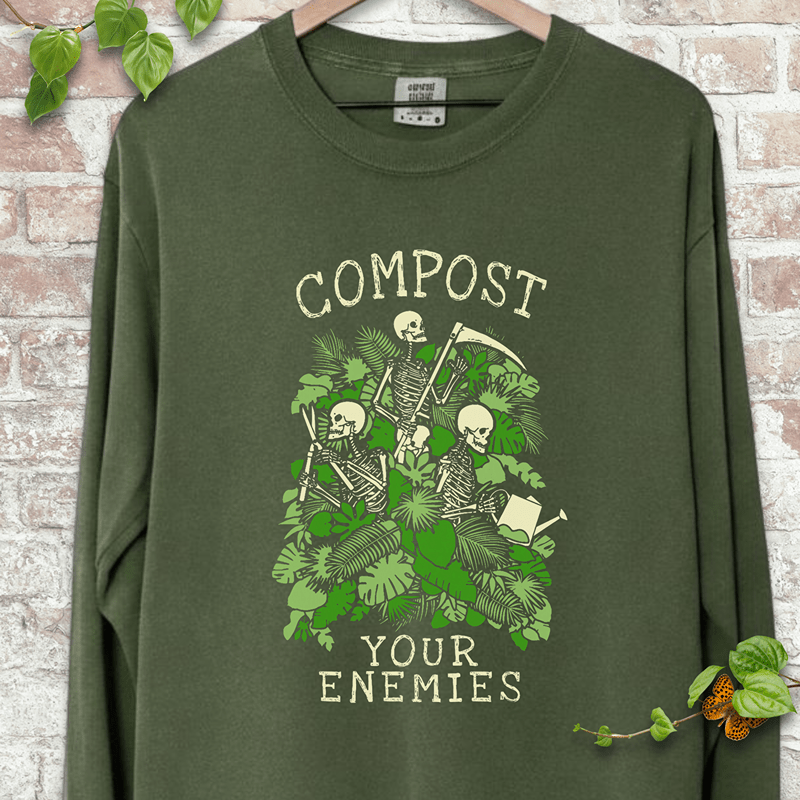 Compost Your Enemies Skeleton LS T-Shirt