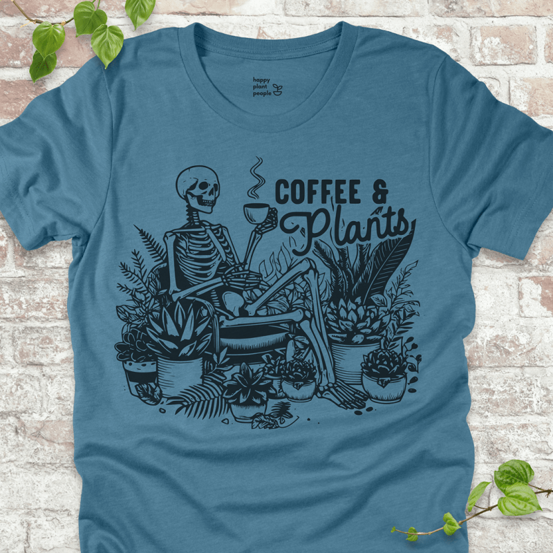 Coffee & Plants Skeleton T-Shirt