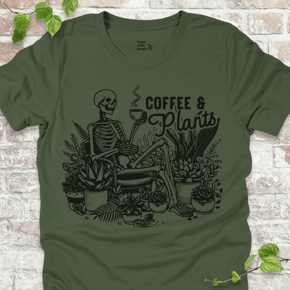 Coffee & Plants Skeleton T-Shirt
