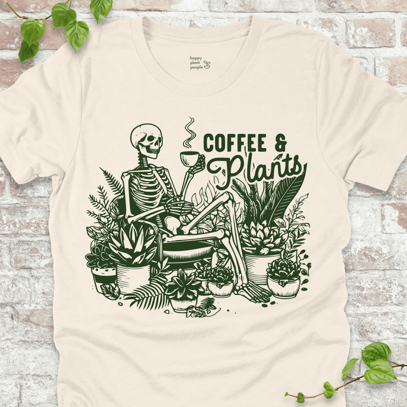 Coffee & Plants Skeleton T-Shirt