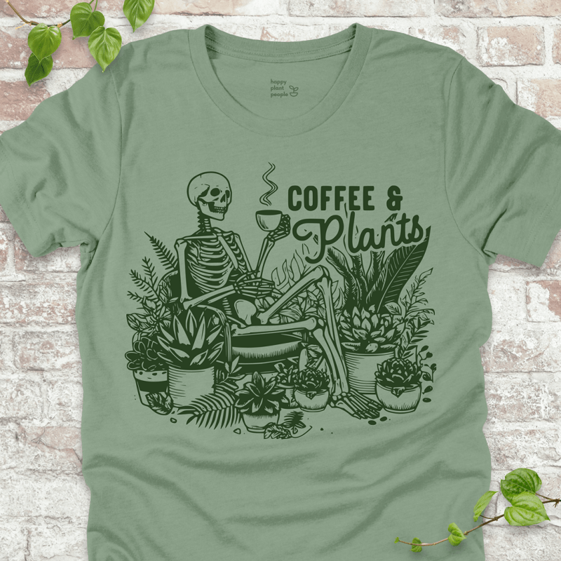 Coffee & Plants Skeleton T-Shirt