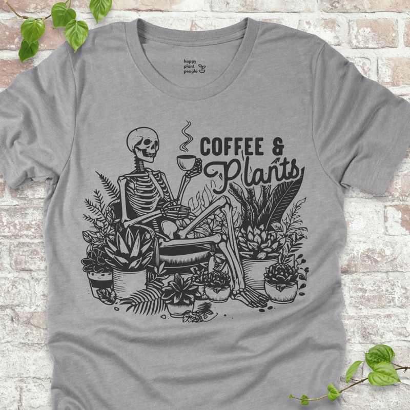 Coffee & Plants Skeleton T-Shirt