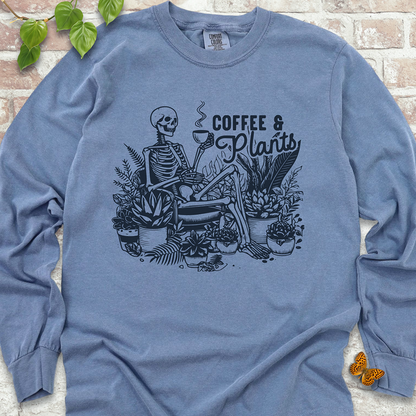 Coffee & Plants Skeleton LS T-Shirt