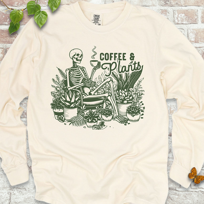Coffee & Plants Skeleton LS T-Shirt