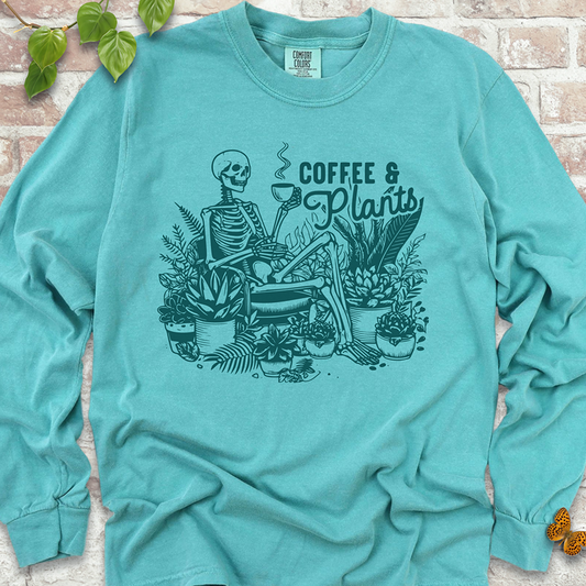 Coffee & Plants Skeleton LS T-Shirt