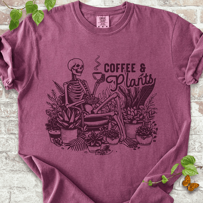 Coffee & Plants Skeleton T-shirt