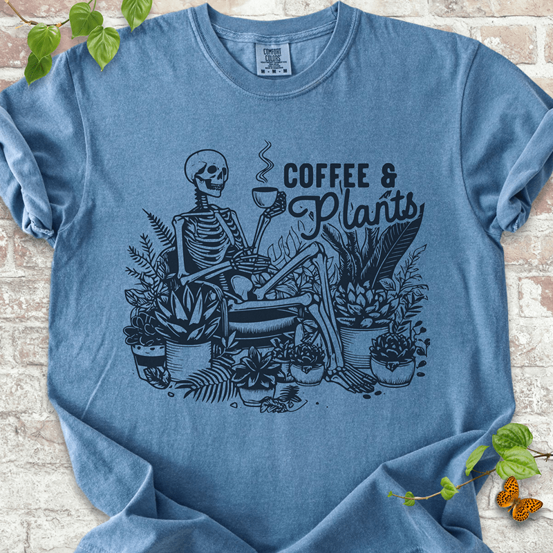 Coffee & Plants Skeleton T-shirt