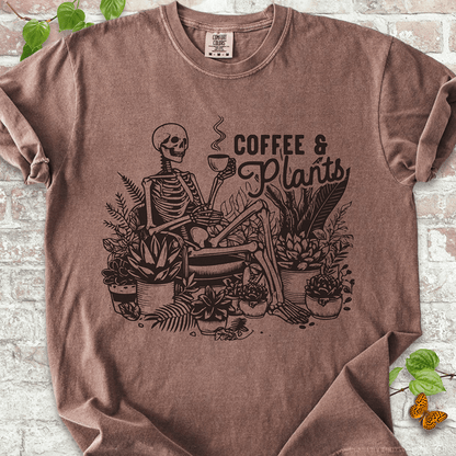 Coffee & Plants Skeleton T-shirt