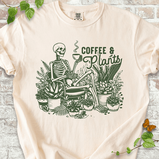 Coffee & Plants Skeleton T-shirt