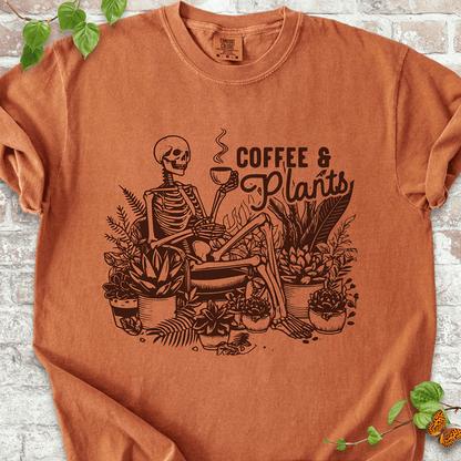 Coffee & Plants Skeleton T-shirt