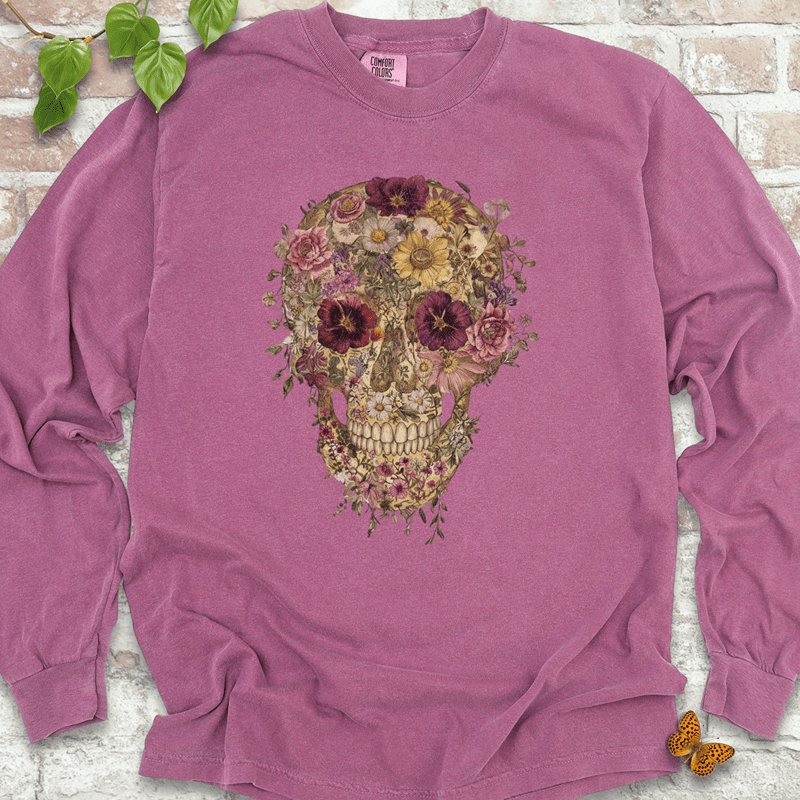 Floral Skull LS T-Shirt