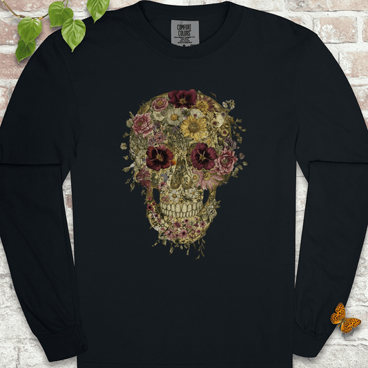 Floral Skull LS T-Shirt