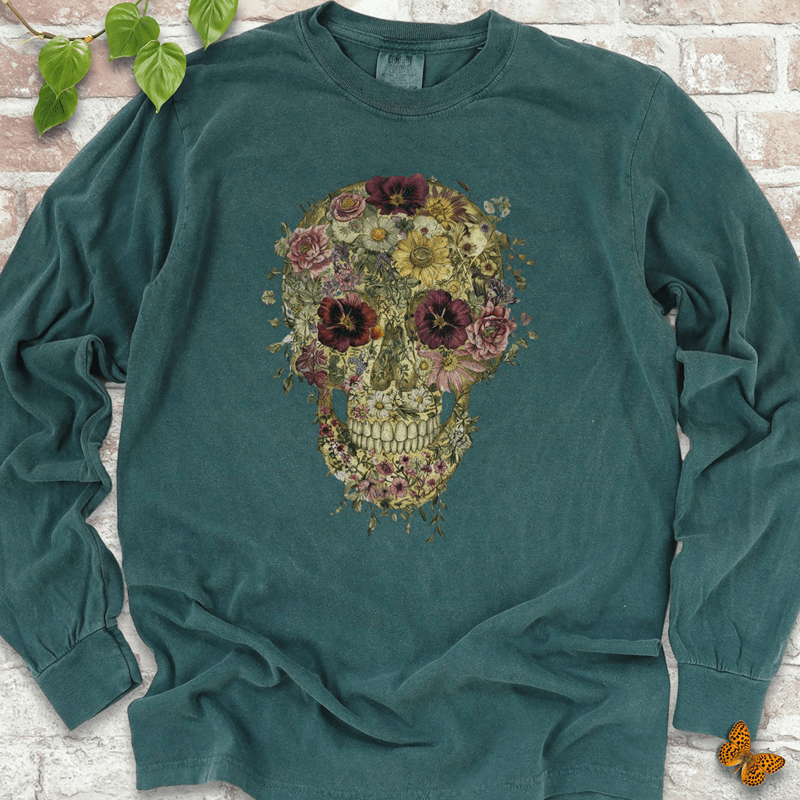 Floral Skull LS T-Shirt