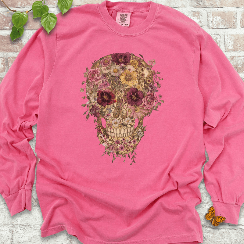 Floral Skull LS T-Shirt