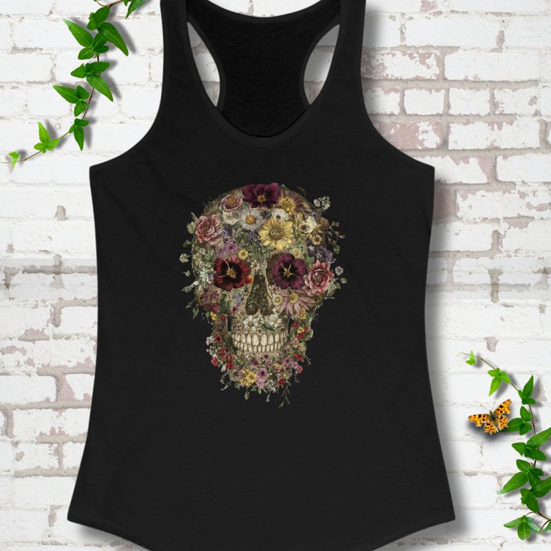 Floral Skull Tank