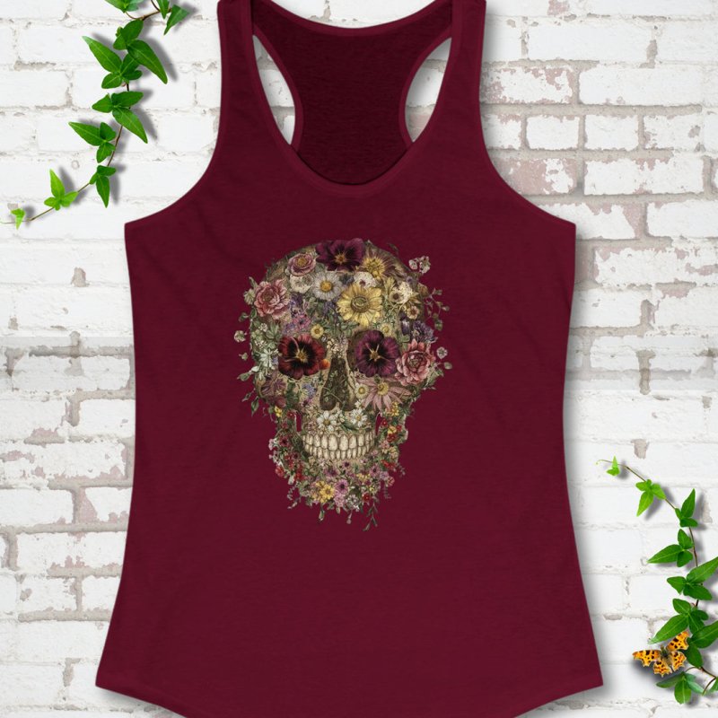 Floral Skull Tank