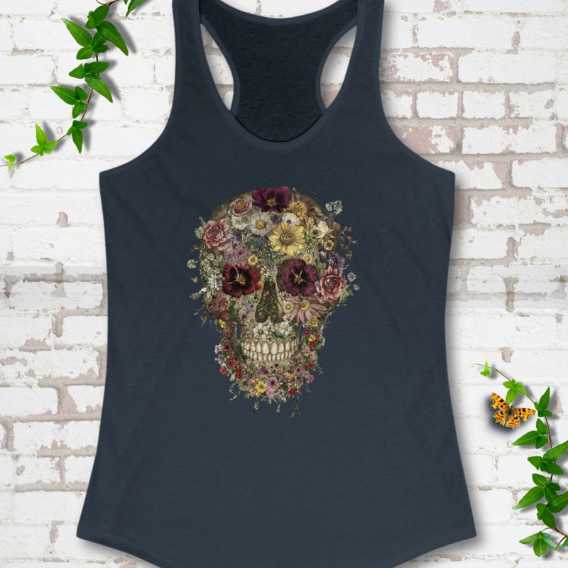 Floral Skull Tank