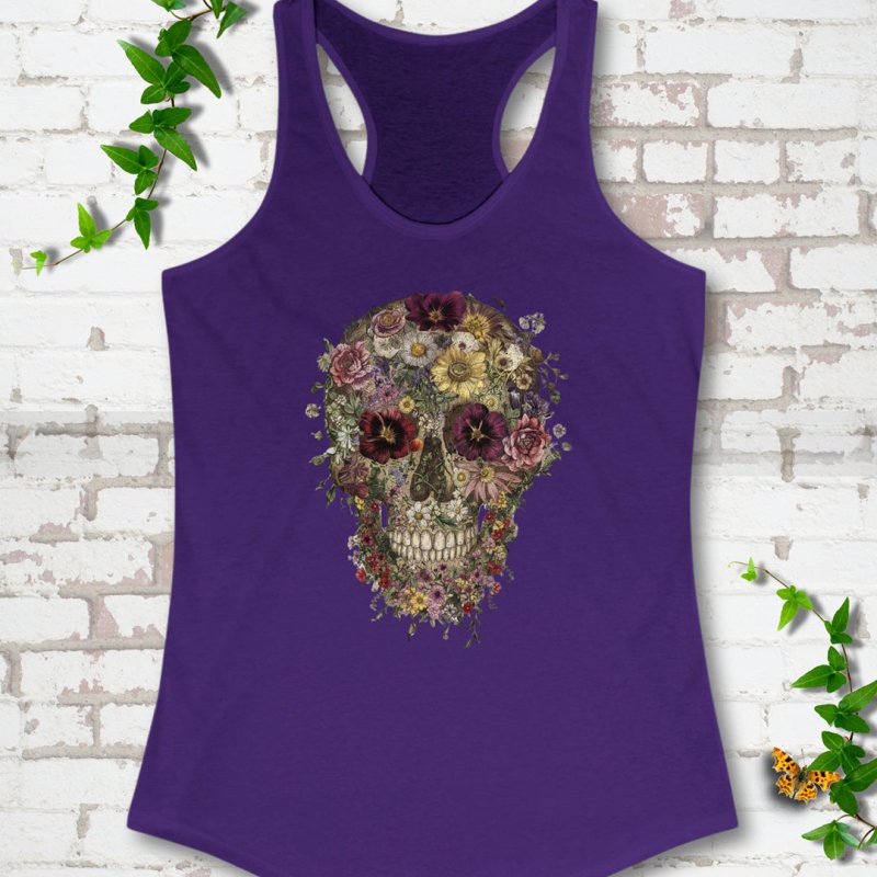 Floral Skull Tank