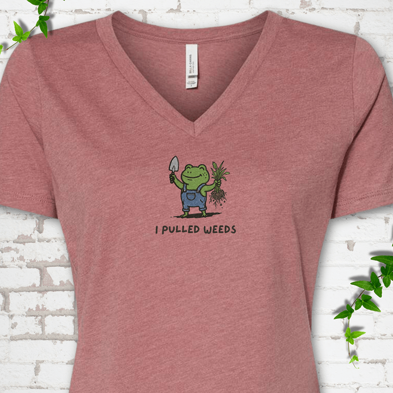 I Pulled Weeds V-Neck T-Shirt